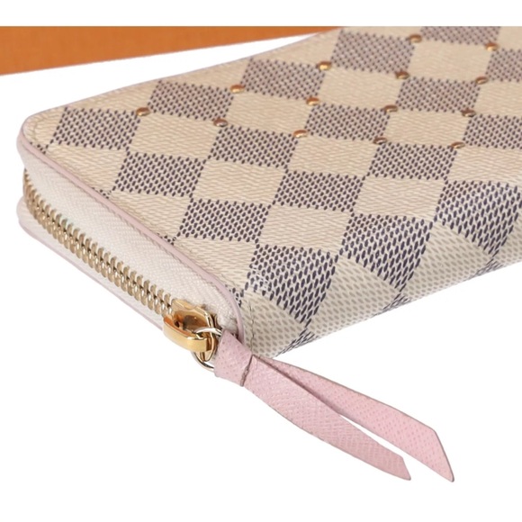 Louis Vuitton Zippy Clemence Wallet Damier White Studded N60252 Rose Ballerine - Picture 7 of 10